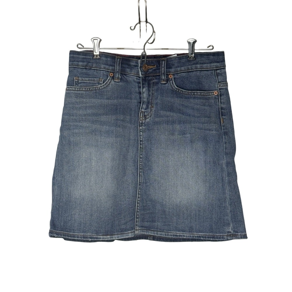 H&M LOGG Blue Distressed Denim Mini Skirt Size 4